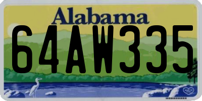 AL license plate 64AW335