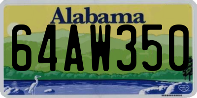 AL license plate 64AW350