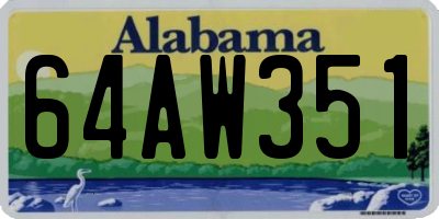 AL license plate 64AW351