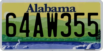 AL license plate 64AW355
