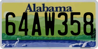AL license plate 64AW358