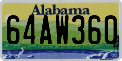 AL license plate 64AW360