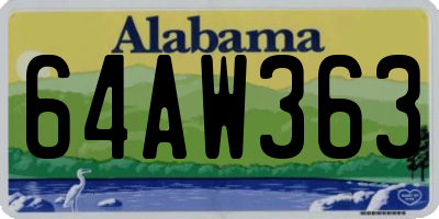 AL license plate 64AW363