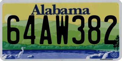 AL license plate 64AW382