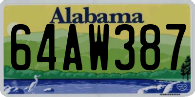 AL license plate 64AW387