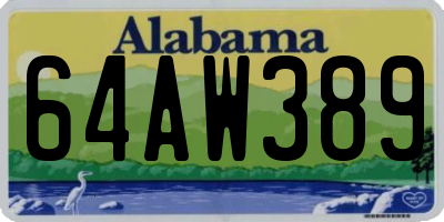 AL license plate 64AW389