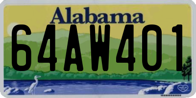 AL license plate 64AW401