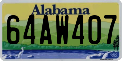 AL license plate 64AW407