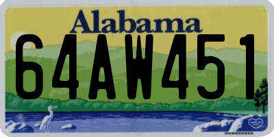 AL license plate 64AW451