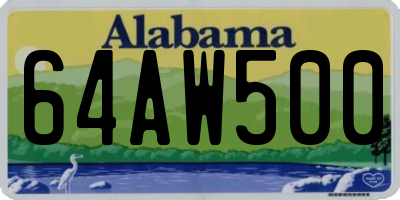 AL license plate 64AW500