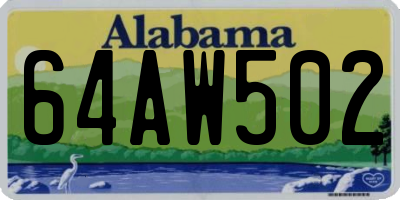 AL license plate 64AW502