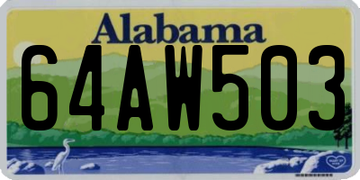 AL license plate 64AW503