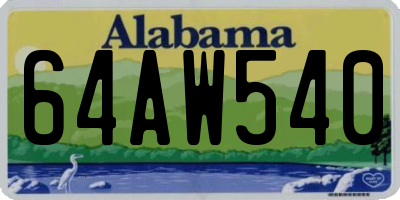 AL license plate 64AW540