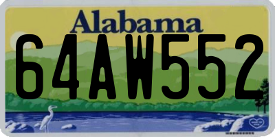 AL license plate 64AW552