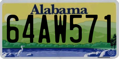 AL license plate 64AW571