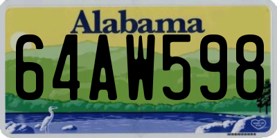 AL license plate 64AW598