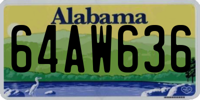 AL license plate 64AW636