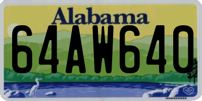 AL license plate 64AW640
