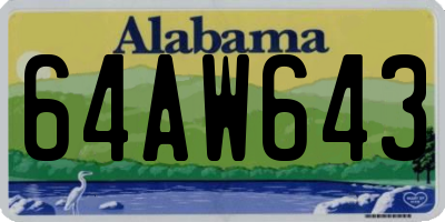 AL license plate 64AW643