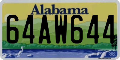 AL license plate 64AW644