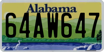 AL license plate 64AW647
