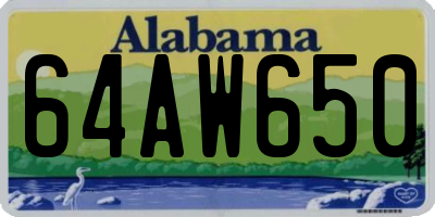 AL license plate 64AW650