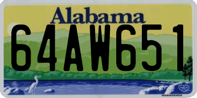 AL license plate 64AW651