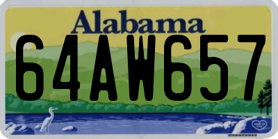 AL license plate 64AW657