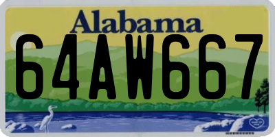 AL license plate 64AW667