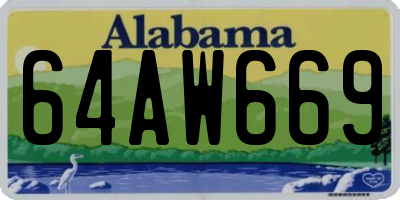 AL license plate 64AW669