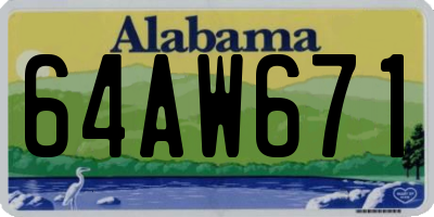 AL license plate 64AW671