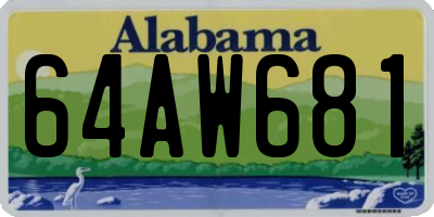 AL license plate 64AW681