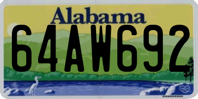 AL license plate 64AW692