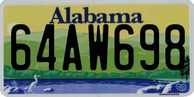 AL license plate 64AW698