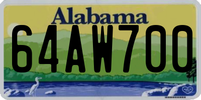 AL license plate 64AW700