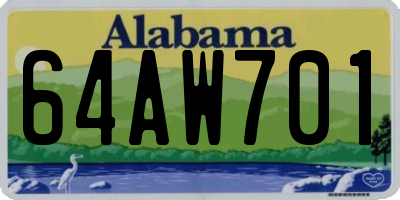 AL license plate 64AW701