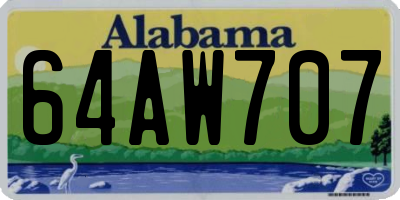 AL license plate 64AW707