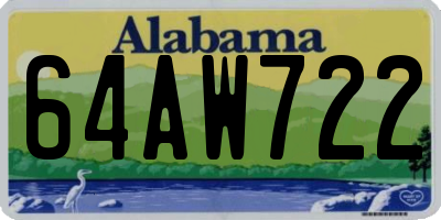 AL license plate 64AW722