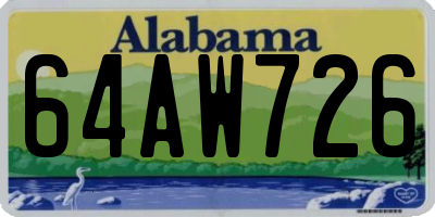 AL license plate 64AW726