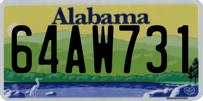 AL license plate 64AW731