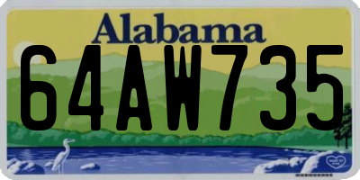 AL license plate 64AW735