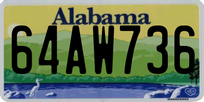 AL license plate 64AW736