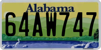 AL license plate 64AW747