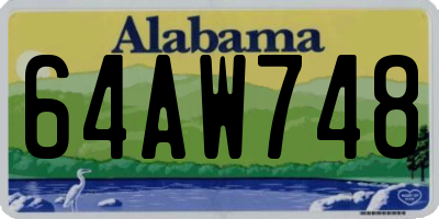 AL license plate 64AW748
