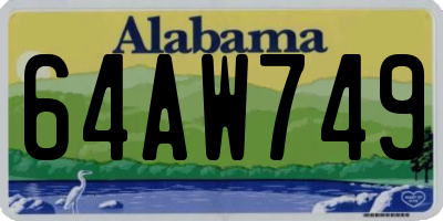 AL license plate 64AW749