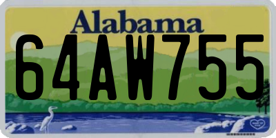 AL license plate 64AW755