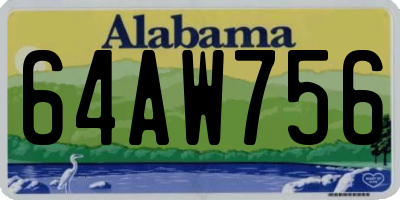 AL license plate 64AW756