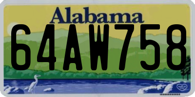 AL license plate 64AW758