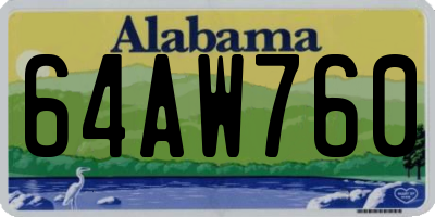 AL license plate 64AW760
