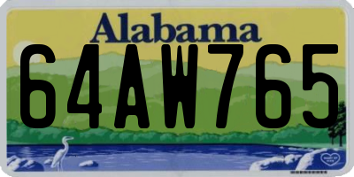 AL license plate 64AW765